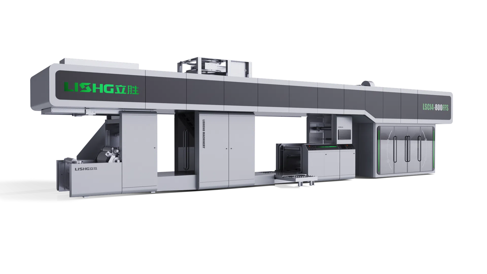 Flexo Press Image | LISHG Machinery Master Series 4 Color Full Servo Gearless CI Flexographic Printing Machine for FFS Film Production